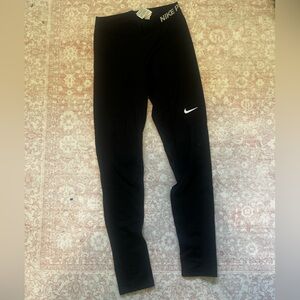 Nike Black Leggings with White Logo Tag